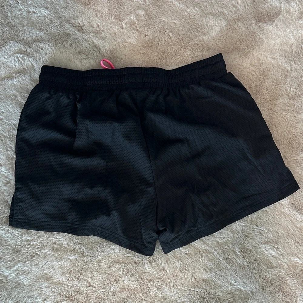 Kill Crew Women's Black Shorts with Pink Flame Design - Picture 2 of 3